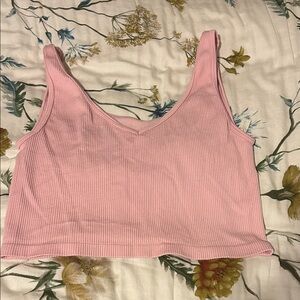 Aeropostale Light Pink Ribbed Crop Top